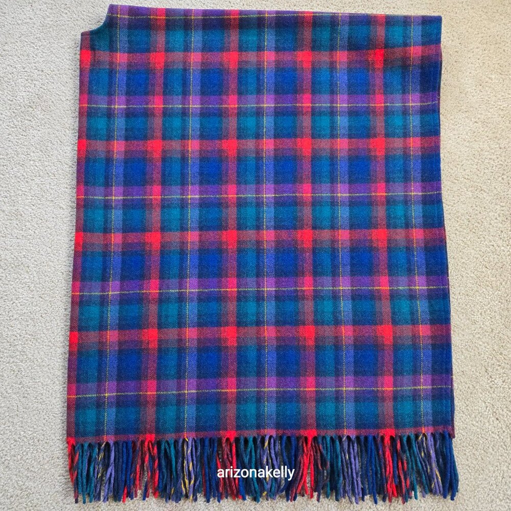 Vintage Pendleton WOOL Wrap Colorful Plaid Thick Excellent Condition - Picture 11 of 16